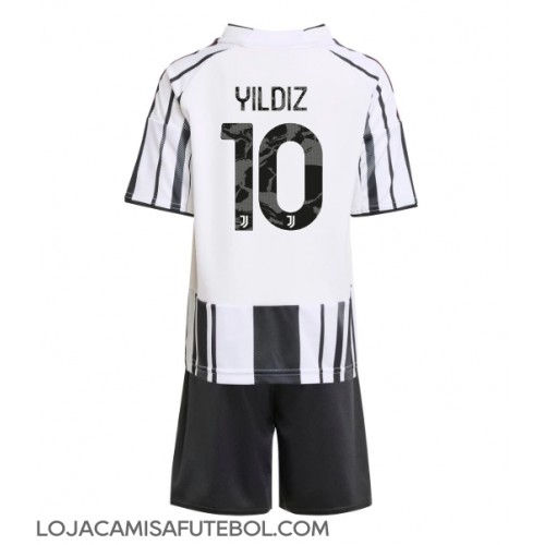 Camisa de Futebol Juventus Kenan Yildiz #10 Equipamento Principal Infantil 2025-26 Manga Curta (+ Calças curtas)